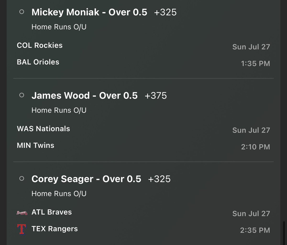 manny6ix's tweet image. If this doesn’t hit I’ll be homeless 

Is this the one?🔮
#homerunparlays #gamblingX #GamblingTwitter #GamblingCommunity