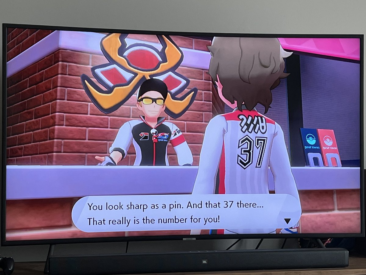 JuneGG77's tweet image. started playing PokΓ©mon sword again. Of course I had to pick this number
