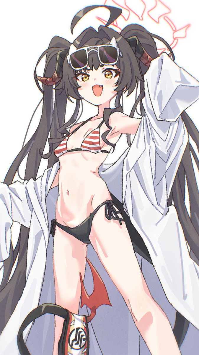 「カスミの水着、プレイアブルになってほしい… #ブルアカ」|からはい🍣のイラスト