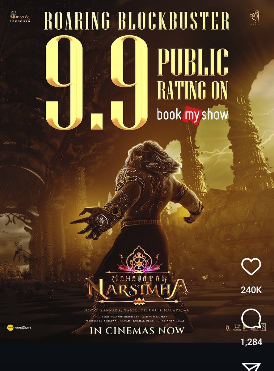 johnshivam1103's tweet image. Deserved it.
Loved every minute of this movie #MahavatarNarsimha