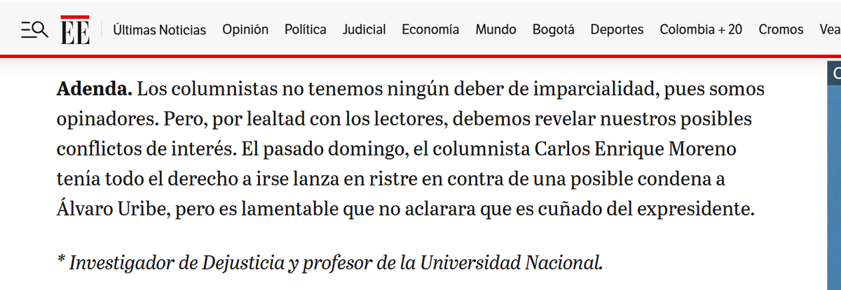anacrisrestrepo's tweet image. #EEOpinion Criterios para la selección de jueces constitucionales.
La columna, que siempre enseña, de @RodrigoUprimny y una adenda necesaria. elespectador.com/opinion/column…