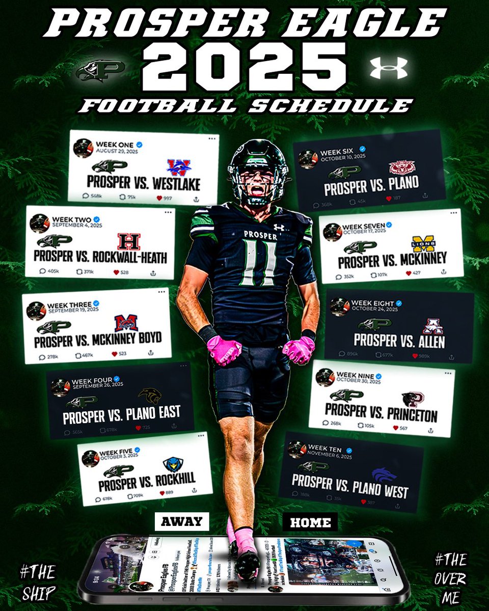 Prosper Eagles FB (@prospereaglesfb) on Twitter photo 🦅🚨2025 Prosper Football Schedule 🦅🚨“Showdown Season Edition” 💥🦅🏴☠️
Y’all got to show up for the showdowns…. All season long‼️#TheShip 🏴☠️ #TheOverMe 🏴☠️🦅🟢 #Showdownseason
📸 <a href="/Blaze_of_Joy/">Isabelle Oathout</a>
<a href="/_CoachCasey_/">Chance Casey</a> 🦅🚨2025 Prosper Football Schedule 🦅🚨“Showdown Season Edition” 💥🦅🏴☠️
Y’all got to show up for the showdowns…. All season long‼️#TheShip 🏴☠️ #TheOverMe 🏴☠️🦅🟢 #Showdownseason
📸 <a href="/Blaze_of_Joy/">Isabelle Oathout</a>
<a href="/_CoachCasey_/">Chance Casey</a>
