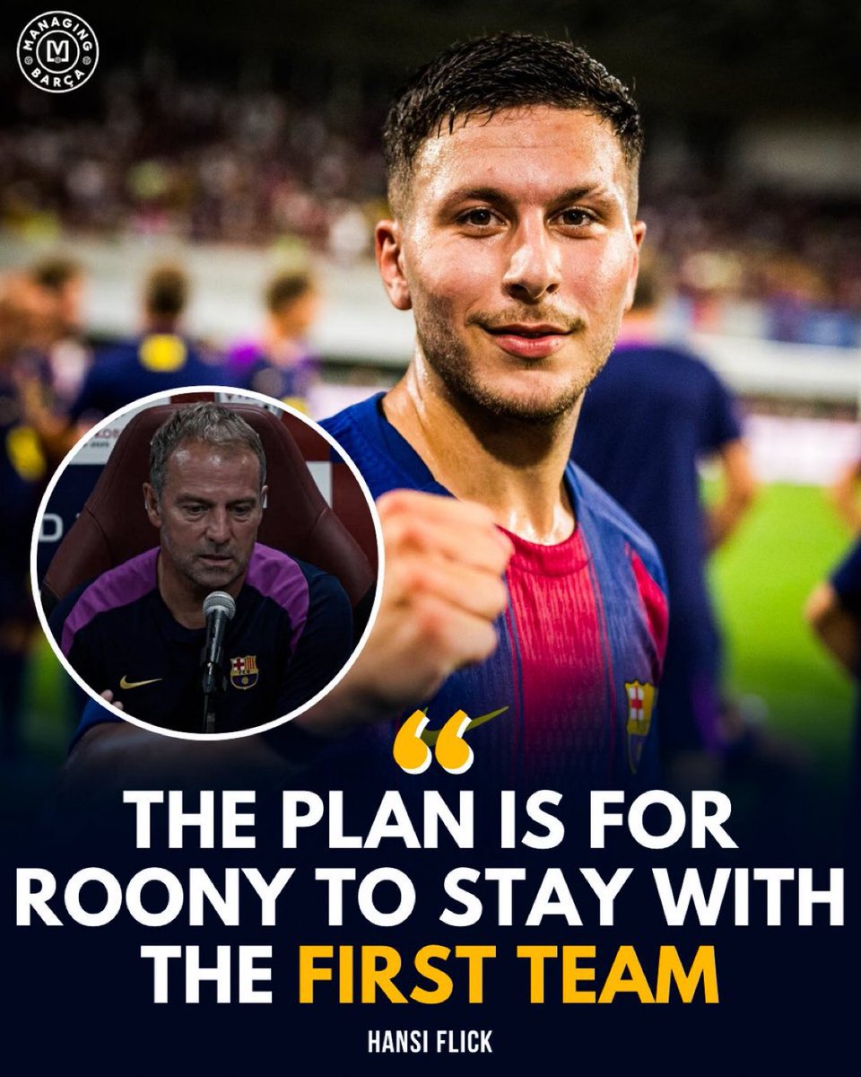 Culernews's tweet image. 🚨🗣️ Hansi Flick: &quot;O plano é que Roony permaneça [no time principal]. Vai depender dele. Dá para ver as qualidades que ele tem, assim como outros jovens e Marcus&quot; 💙❤️⭐️