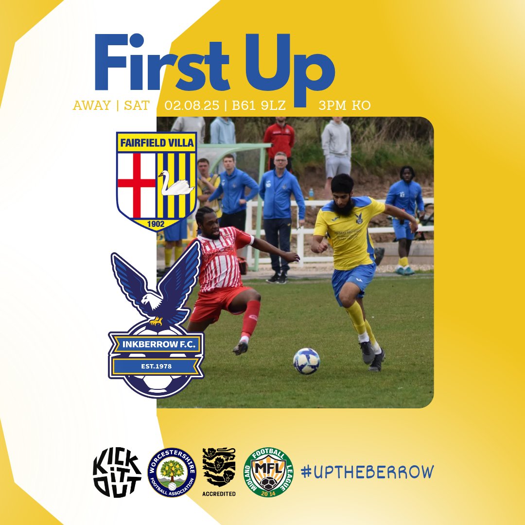 Inkberrow Football Club (@inkberrowfc) on Twitter photo Just 6 days until our MFL season begins 🙌
Berrow will make the short trip to <a href="/FairfieldVilla/">Fairfield Villa F.C</a> on Saturday 🦅 #UpTheBerrow Just 6 days until our MFL season begins 🙌
Berrow will make the short trip to <a href="/FairfieldVilla/">Fairfield Villa F.C</a> on Saturday 🦅 #UpTheBerrow