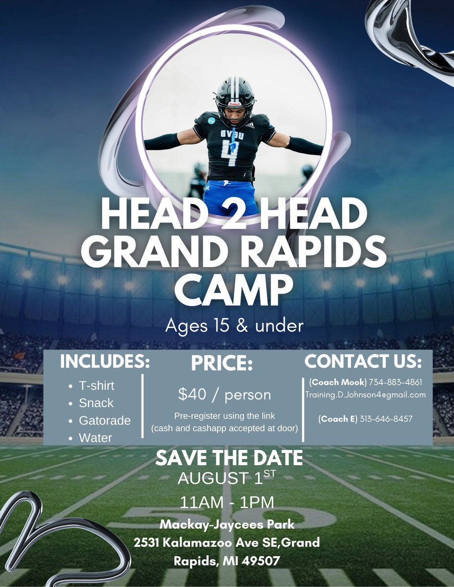 Aug 1st its going down !!!! Meet us in grand rapids for the camp of the year!!💙

Pre Registration Link in the bio