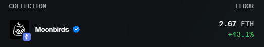 pandaone34's tweet image. Up over +43% in just 24 hours. Wild momentum.
@moonbirds are on fire 🔥