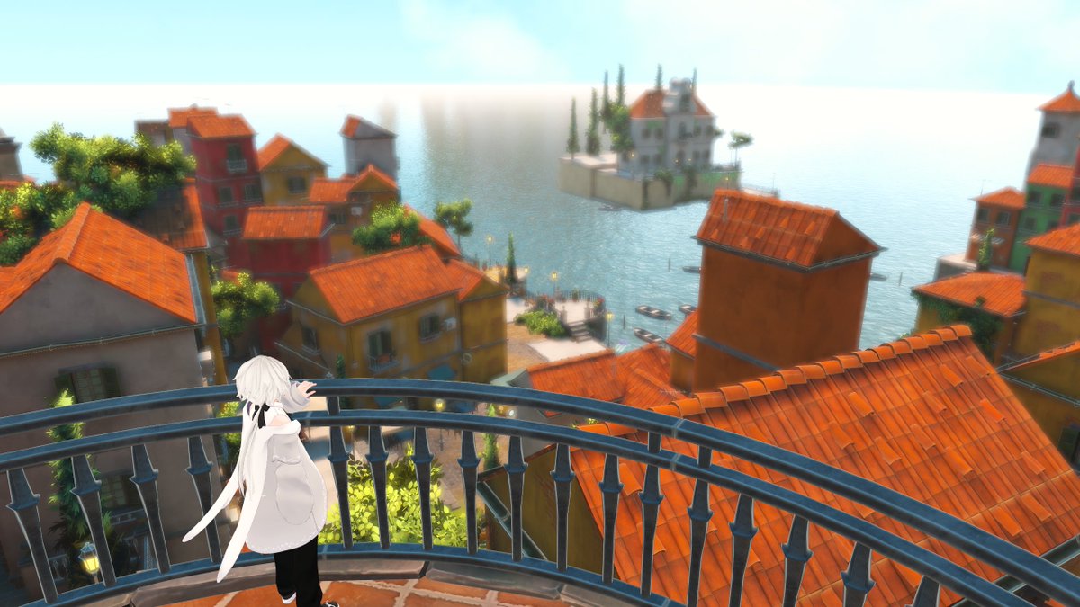 odango_vrc's tweet image. 今日の一枚
world:海の見える街
#VRChat 
#Toah3D