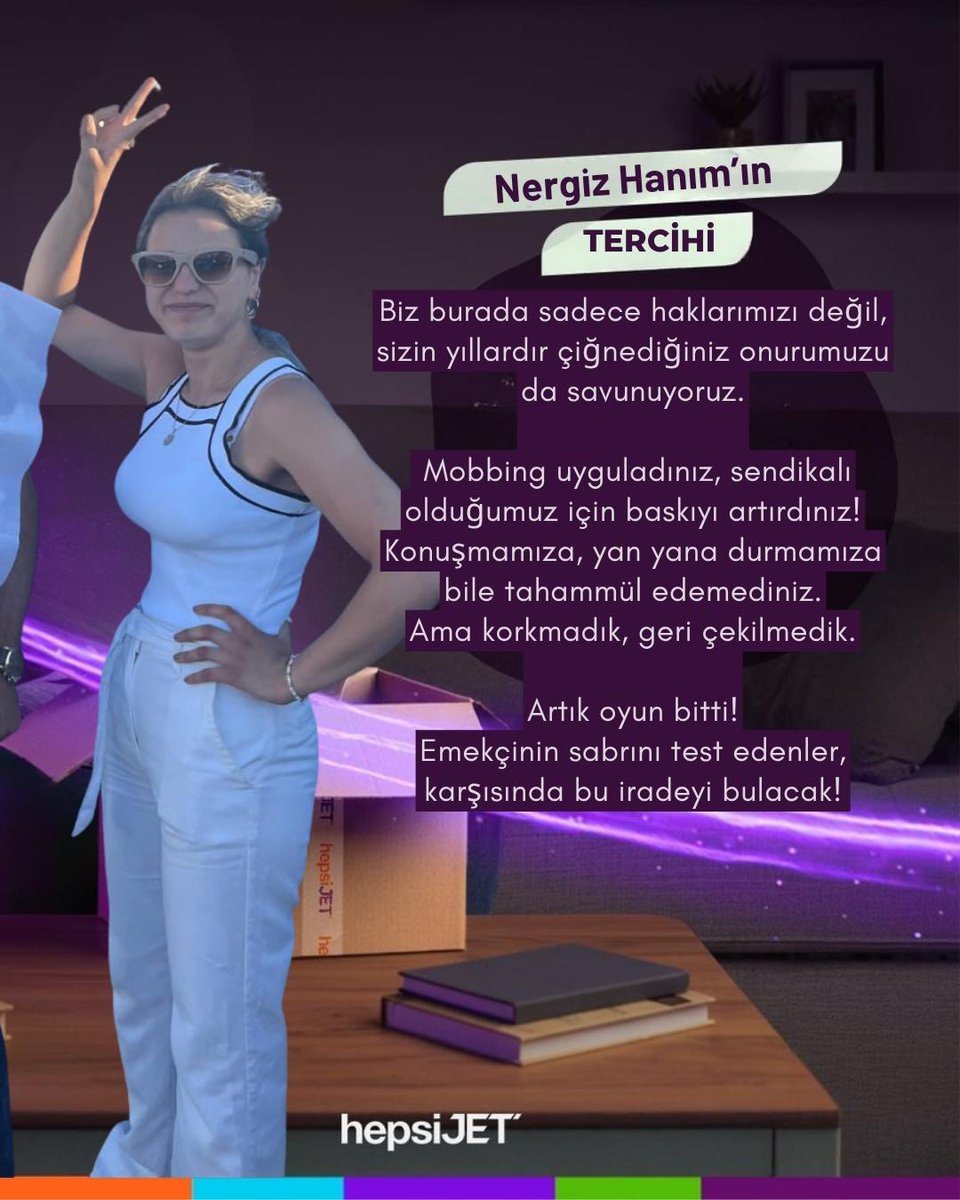 HepsiJet depo işçilerinden ise gülümseten direniş var!

Müşterilere sorunsuz teslimatların yapılabilmesi için depolardaki işçiler kölece çalıştırılıyor! 

Şimdi söz HepsiJet depo işçilerinde: Welat ve Nergiz’in seslerine kulak verelim!

#HepsiJetHaklarıVer 
<a href="/hepsijet/">HepsiJET</a> <a href="/hepsiburada/">Hepsiburada</a>