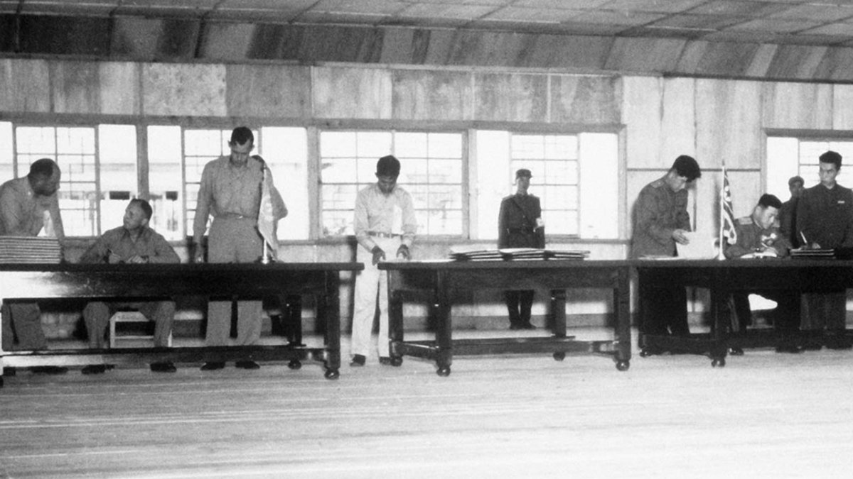 WashingtonSRC's tweet image. On July 27, 1953 the Korean War Armistice Agreement was signed. The agreement established the Korean Demilitarized Zone (DMZ) to “ensure a complete cessation of hostilities and of all acts of armed force in Korea until a final peaceful settlement is achieved." #waleg