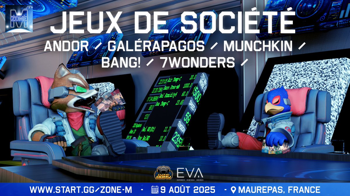 CloudArmy_'s tweet image. Pour être sûrs de vous divertir pendant toute la journée, on a ramené quelques jeux de société !🤩
Venez prendre un peu de bon temps après la bracket à la Zone M.
📍Maurepas
🗓️ 9 août
🔗start.gg/tournament/zon…