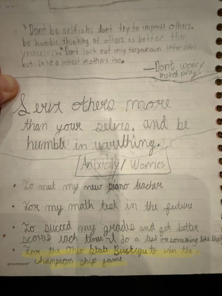 CoopersBucks's tweet image. Sitting in church this morning looking through my daughters old journal (she said I could) and first off, it’s encouraging to see she is digging into the word and trusting the Lord to help her with things!
Second - her last note was awesome!!! She is DEFINITELY my daughter and…