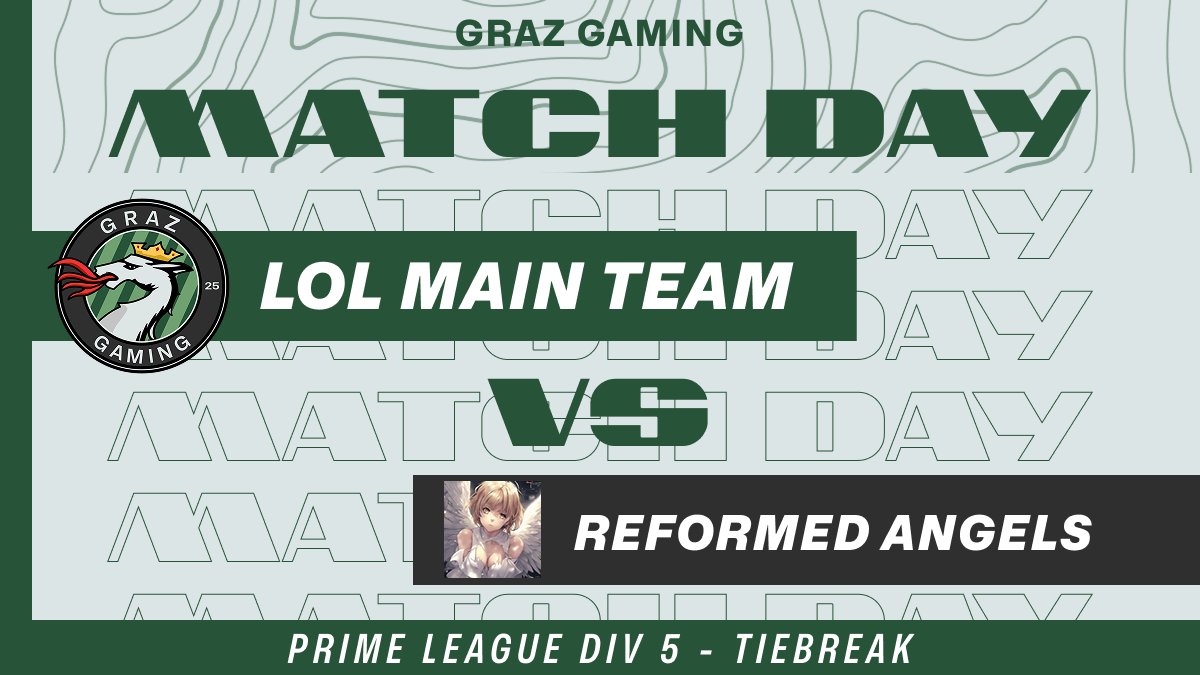 #LeagueOfLegends Matchday! 📢

Today’s the day!
Our final tiebreaker match vs Reformed Angels – everything's on the line.

Let’s secure our spot in the Playoffs.💪⚔️

⏰ 20:00 CEST
📺twitch.tv/grazgamingespo…
