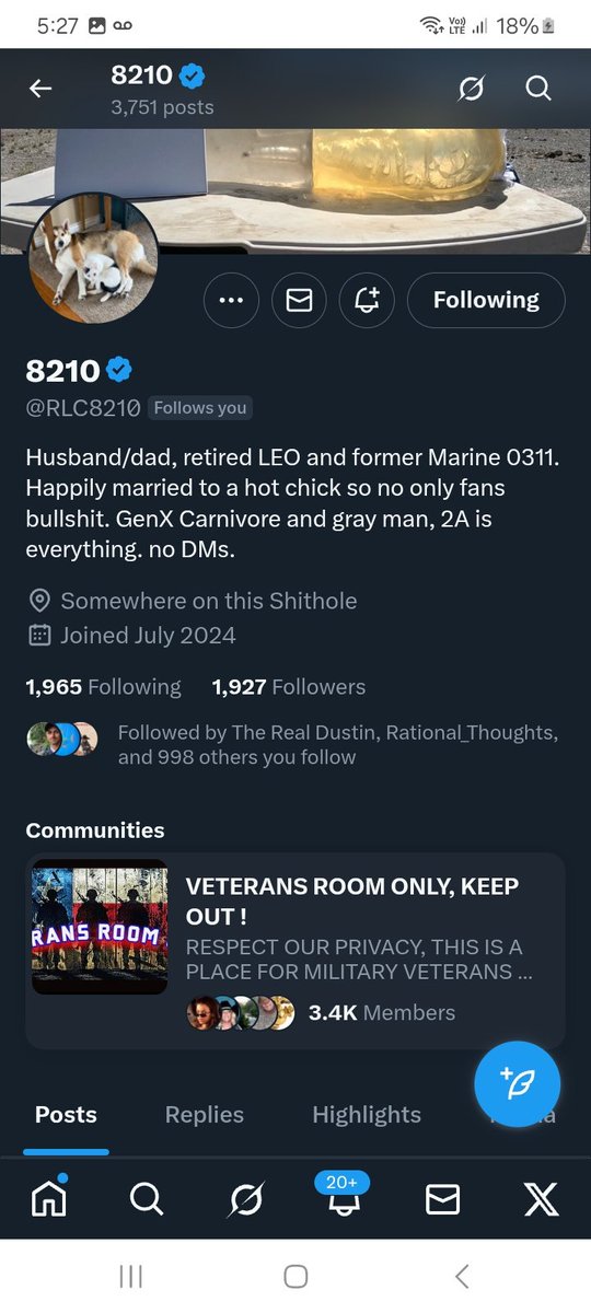 Can we get some more friends for this USMC VETERAN please give <a href="/RLC8210/">8210</a> a follow, repost 💪 🫶 👊 💥 💯 🇺🇸 🫡