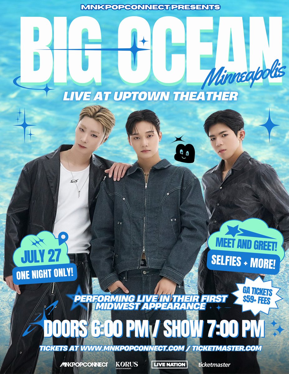 Joining us for Big Ocean tonight? 🌊

🎟️ livemu.sc/4176EKa
⏰ Doors: 6:00PM / Show: 7:00PM
👛 Bags up to 12” x 6” x 12” are allowed in the venue.
📱 Mobile entry only
💳 Cashless payments only
🎤 More info: livemu.sc/46ioNpK