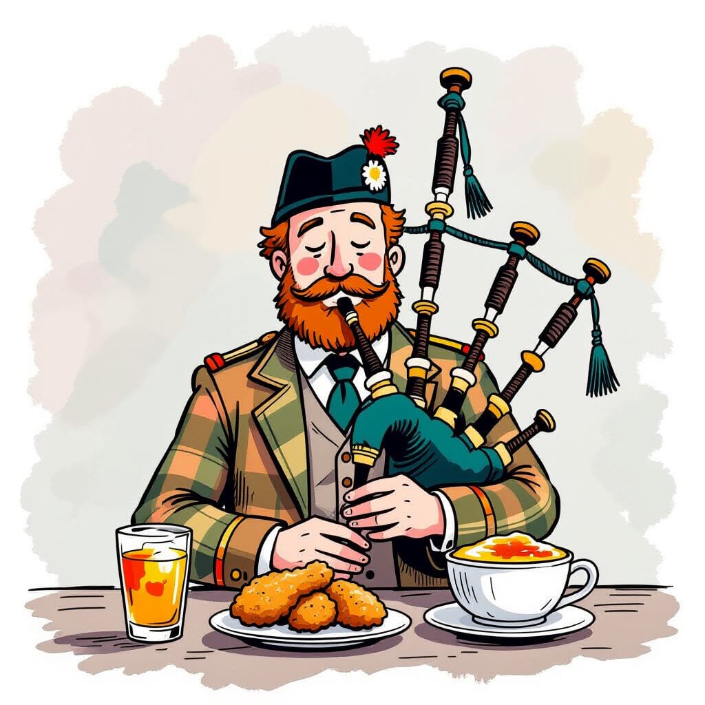 TaylorRGrayAuth's tweet image. Happy Bagpipe Appreciation Day, Scotch Day, Chicken Fingers Day, and Crème Brûlée Day Everyone!
#bagpipeappreciationday #scotchday #chickenfingersday #CremeBruleeDay #dailyholidays
Image by HiDream I1 Fast AI at NightCafe creator.nightcafe.studio