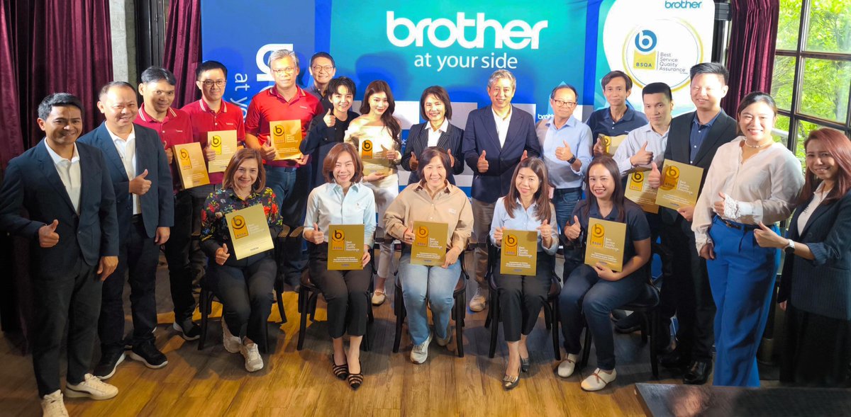 prjipata's tweet image. Brother มอบเกียรติบัตรมาตรฐาน BSQA ให้ศูนย์บริการแต่งตั้ง 15 แห่งทั่วไทยตอกย้ำการบริการคุณภาพ

กรุงเทพฯ 25 กรกฎาคม 2568 – บริษัท บราเดอร์ คอมเมอร์เชียล (ประเทศไทย) จำกัด นำโดย นายธีรวุธ ศุภพันธุ์ภิญโญ กรรมการผู้จัดการ พร้อมด้วยนางสาวรัสสิญากร ตัณฑวณิชย์…