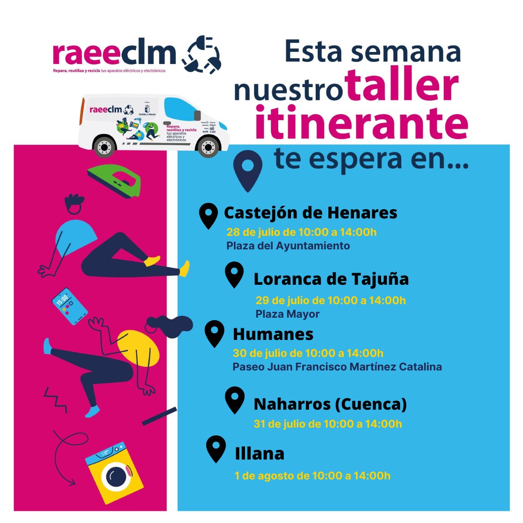 Sigue rodando el taller itinerante Repara, reutiliza recicla. Estas son las paradas para la última semana de julio.

+ Info 👇

raeeclm.com/talleres-itine…