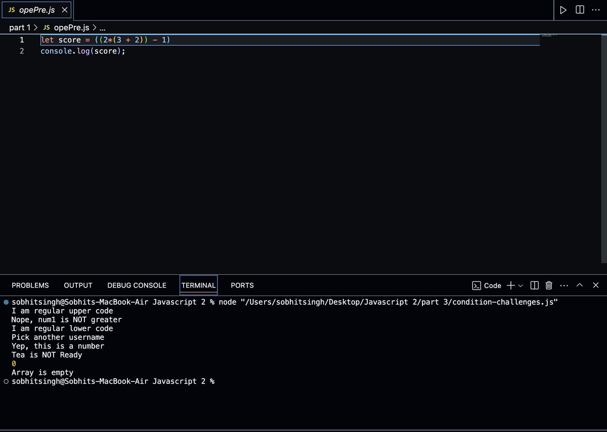 CoderDev011's tweet image. Just learned about logical operators & printing in JavaScript —
and let me tell you...
console.log(true && false)
Me: "Ah, so this is what heartbreak feels like 💔😂"
Also me after 10 console.log()s:
"I AM the debugger now." 🫡
#JavaScript #100DaysOfCode #WebDev #BuildInPublic