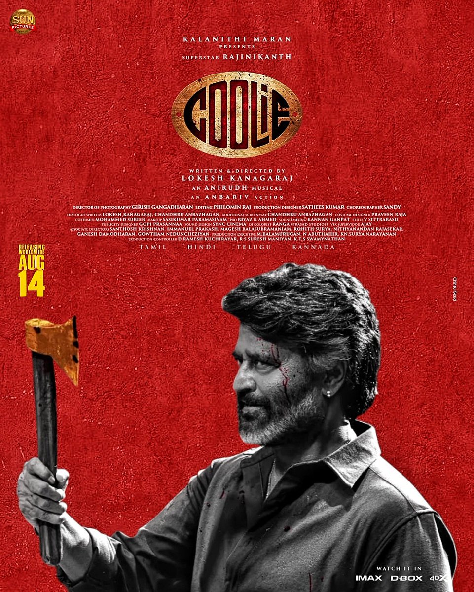 Chintu_Rebel_'s tweet image. Coolie❤🔥
Power House
Super Star @rajinikanth sir
#Coolie #Thalaivar #Rajinikanth
#CoolieThePowerHouse
#CoolieFromAug14 @CoolieTeam
@Dir_Lokesh @sunpictures
Poster Design by @Chintu_Rebel_
