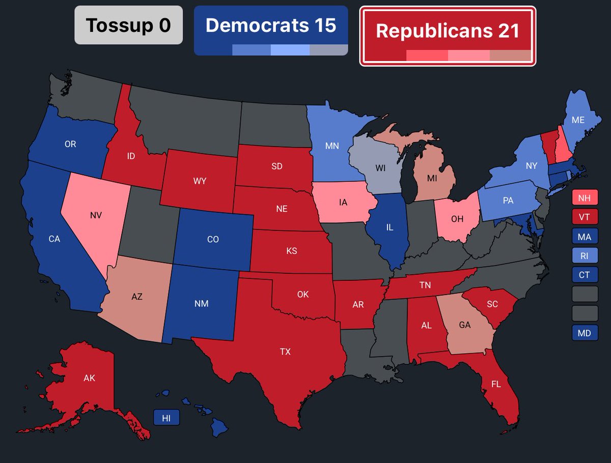 JHawleyStan's tweet image. Ok, I had to make some assumptions on redistricting and I changed some predictions over the last few days, but here is my current prediction for 2025-26: