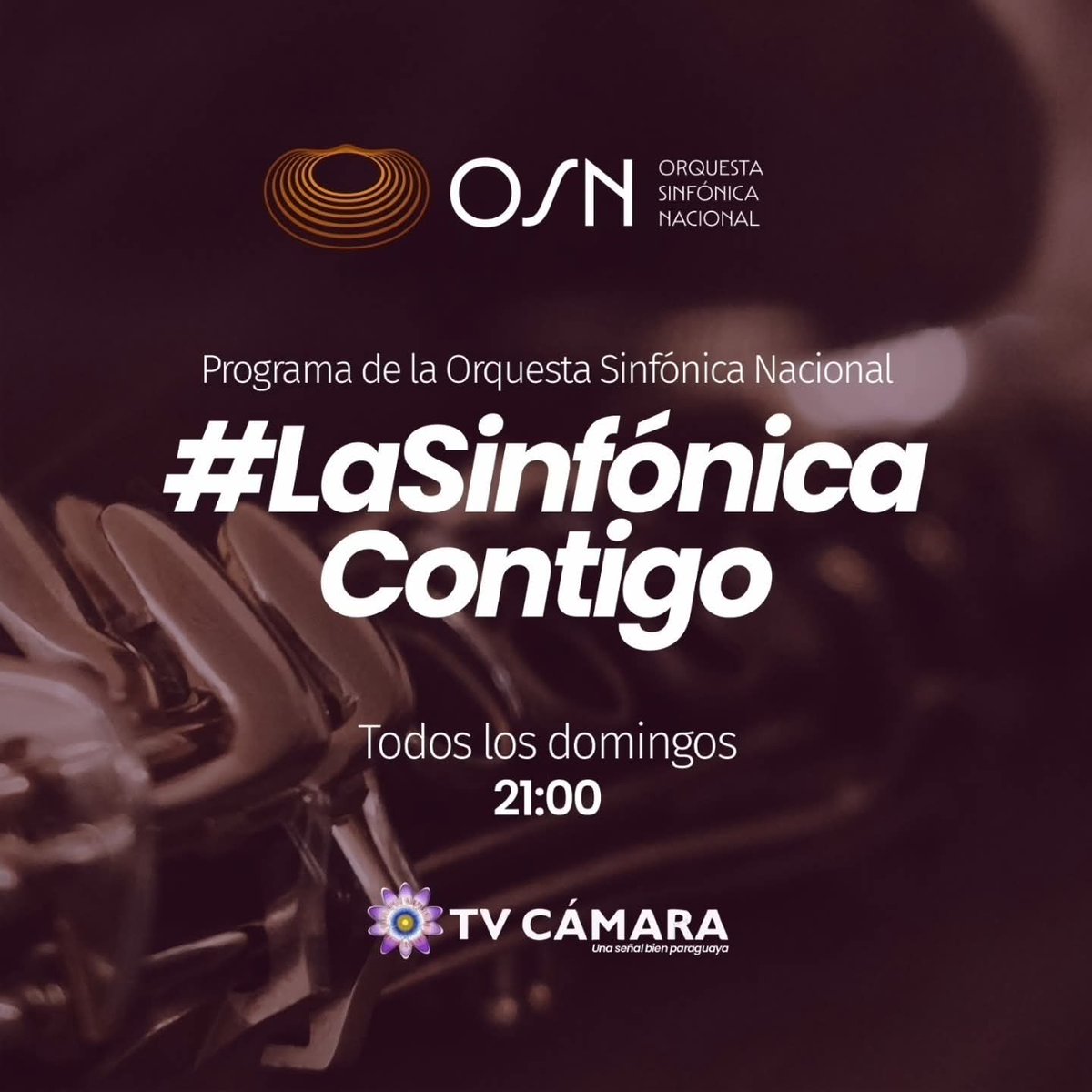 #LaSinfónicaContigo    

 ✅ Todos los domingos 
 🕙 21:00 hs.
 📺 Por <a href="/tvcamarapy/">TV CÁMARA</a>

Las mejores obras sinfónicas del Paraguay y del mundo.