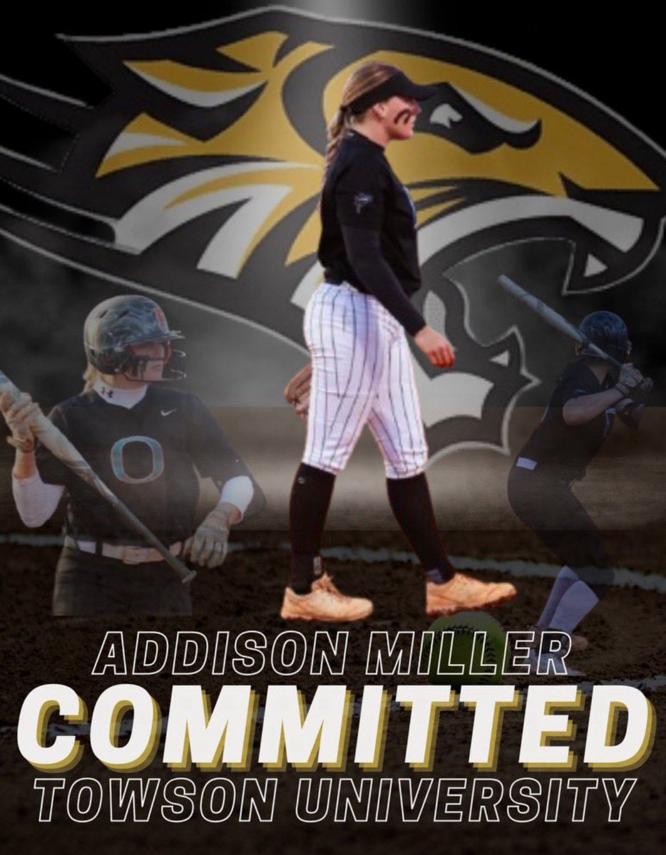8️⃣ of our girls will play their last event w us this week 😔❤️

<a href="/addisonsball12/">Addison Miller</a> 
Addison is a graduate of Oceanside Collegiate Academy in Mount Pleasant, SC. 
She will be heading ⬆️ north to MD to attend <a href="/Towson_SB/">Towson Softball</a> where she will play for Coach Costello and the Tigers 

🧨🥎❤️