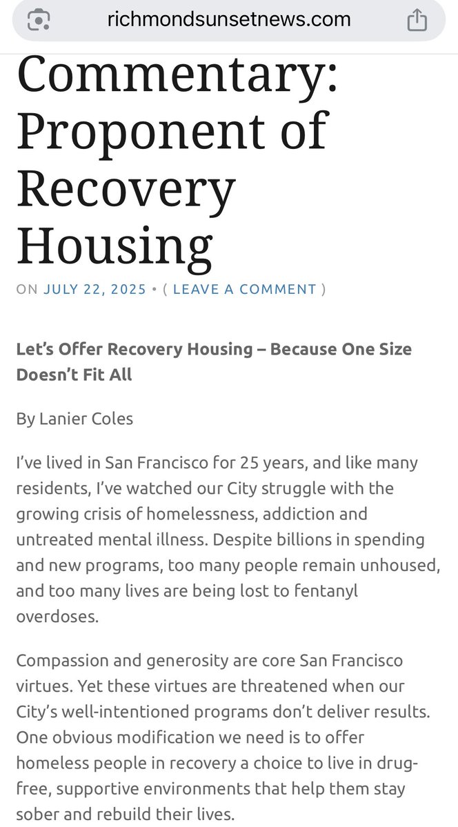 Lanier4SF's tweet image. Finding better solutions to our drug + housing crises shoud be bipartisan. CA Democrats like @mattdorsey and @MattHaneySF have been calling for recovery housing long before Trump’s #executiveorder on #housingfirst Read my op-ed: bit.ly/4lNejFV