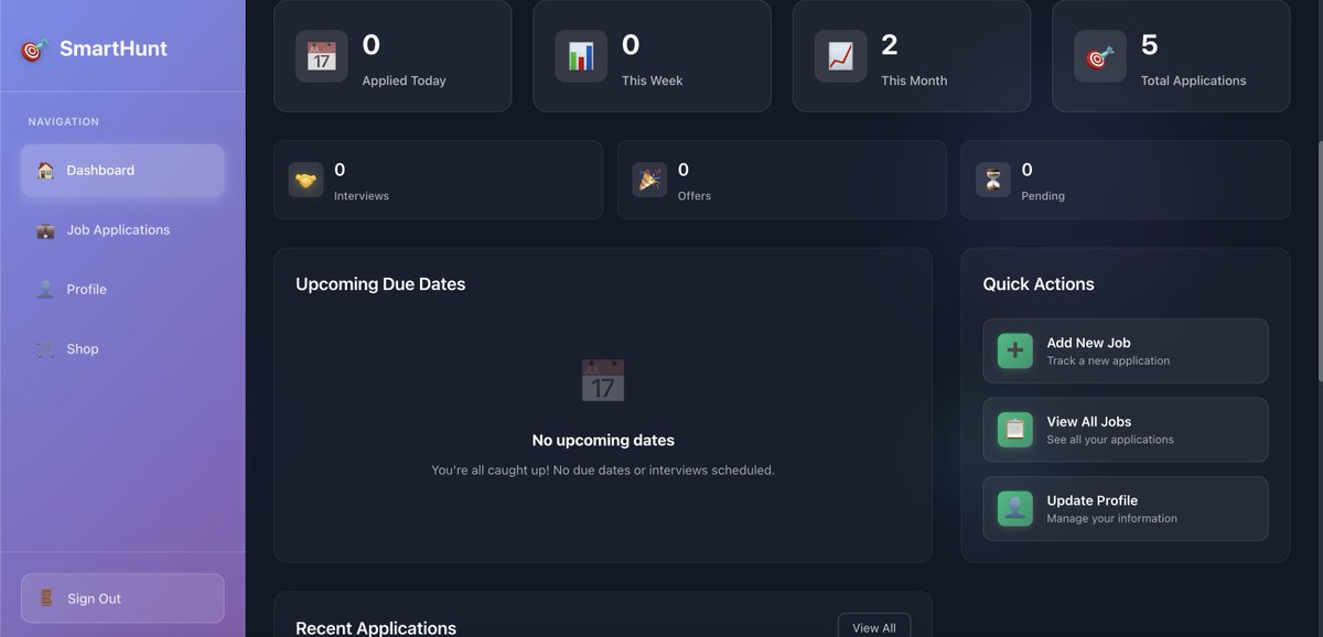 buildwithethan's tweet image. I would love feedback on this dashboard. Thinking of doing a major overhaul.
#JobSearch #BuildInPublic #StartupTools #AItools #JobTracker #UXDesign #FeedbackWanted