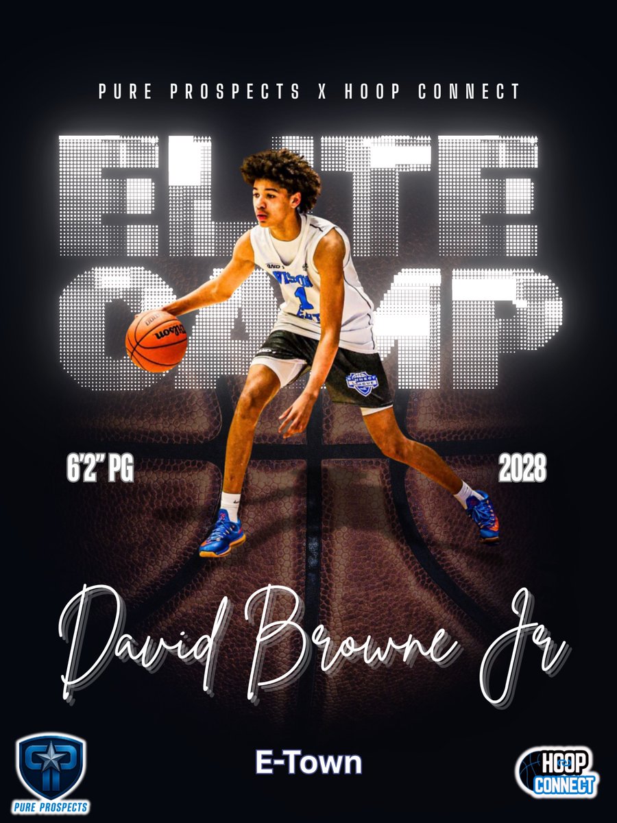 🔒 Locked in &amp; Registered!
Class of 2028 | 6’2” PG David Browne Jr. <a href="/DavidBrowneJr/">David Browne jr</a> 
📍 Elizabethtown High School (KY)

Brown is the latest to join the Pure Prospects X Hoop Connect Elite Camp on August 9 in Madisonville, Kentucky!

The 2028 guard class is DEEP!

Let’s see who