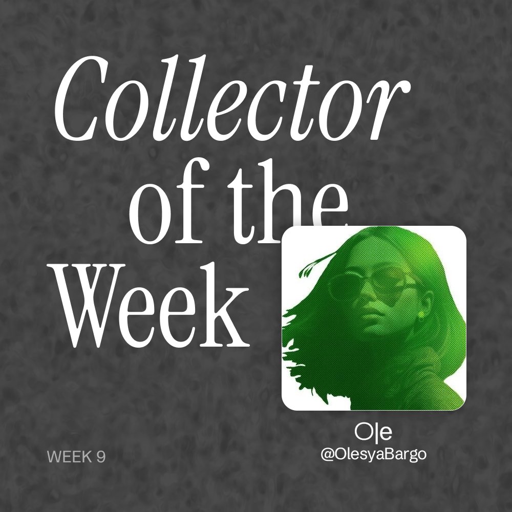 1/ Collector of the Week #9 | <a href="/OlesyaBargo/">○|e ●|○</a> ⚪️

Ole approaches collecting as an act of curiosity and care. In this week’s feature, she reflects on what moves her, what she seeks in art, and the deeper meaning behind her journey. 

Let’s dive in 👇