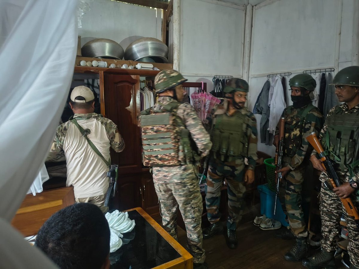 manipur_police's tweet image. During the last 24 hours, the overall law-and-order situation in the state was normal.
Security forces continue to conduct search operations and area domination in the fringe and vulnerable areas across districts.
A total of 112 Nakas/Checkpoints were installed in different…