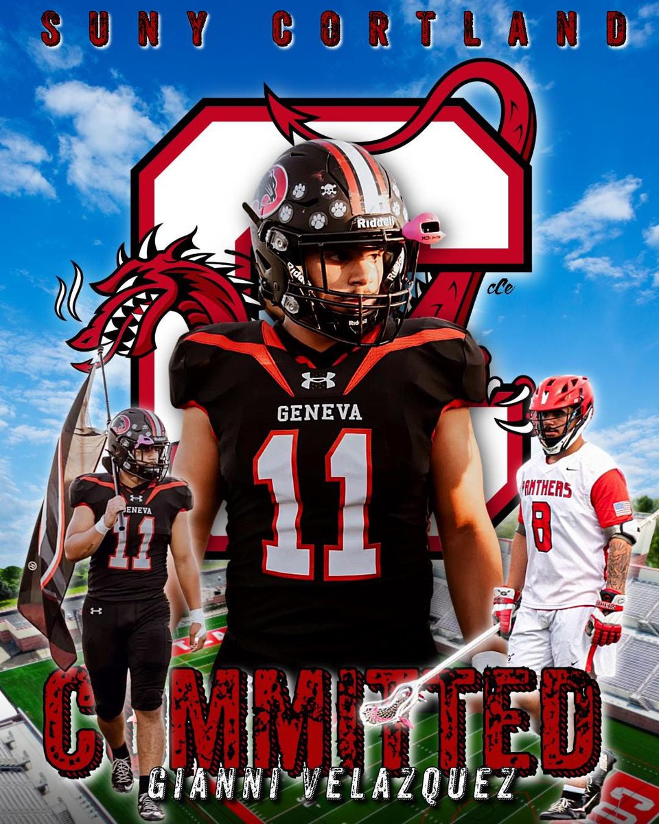 I am beyond excited to announce that I have committed to continue my academic and athletic career playing football and lacrosse at SUNY Cortland. <a href="/Coach_Blu/">Tom Blumenauer</a> <a href="/Coach_Mro/">Coach Mro</a> <a href="/_Coach_Mack/">Joe Mack</a> <a href="/LelanRogers/">Lelan Rogers</a>