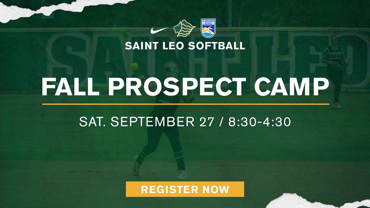 Officially 2 months away until our first 2025 Fall Prospect Camp! Register now!
🔗: saintleosoftball.totalcamps.com/shop/EVENT