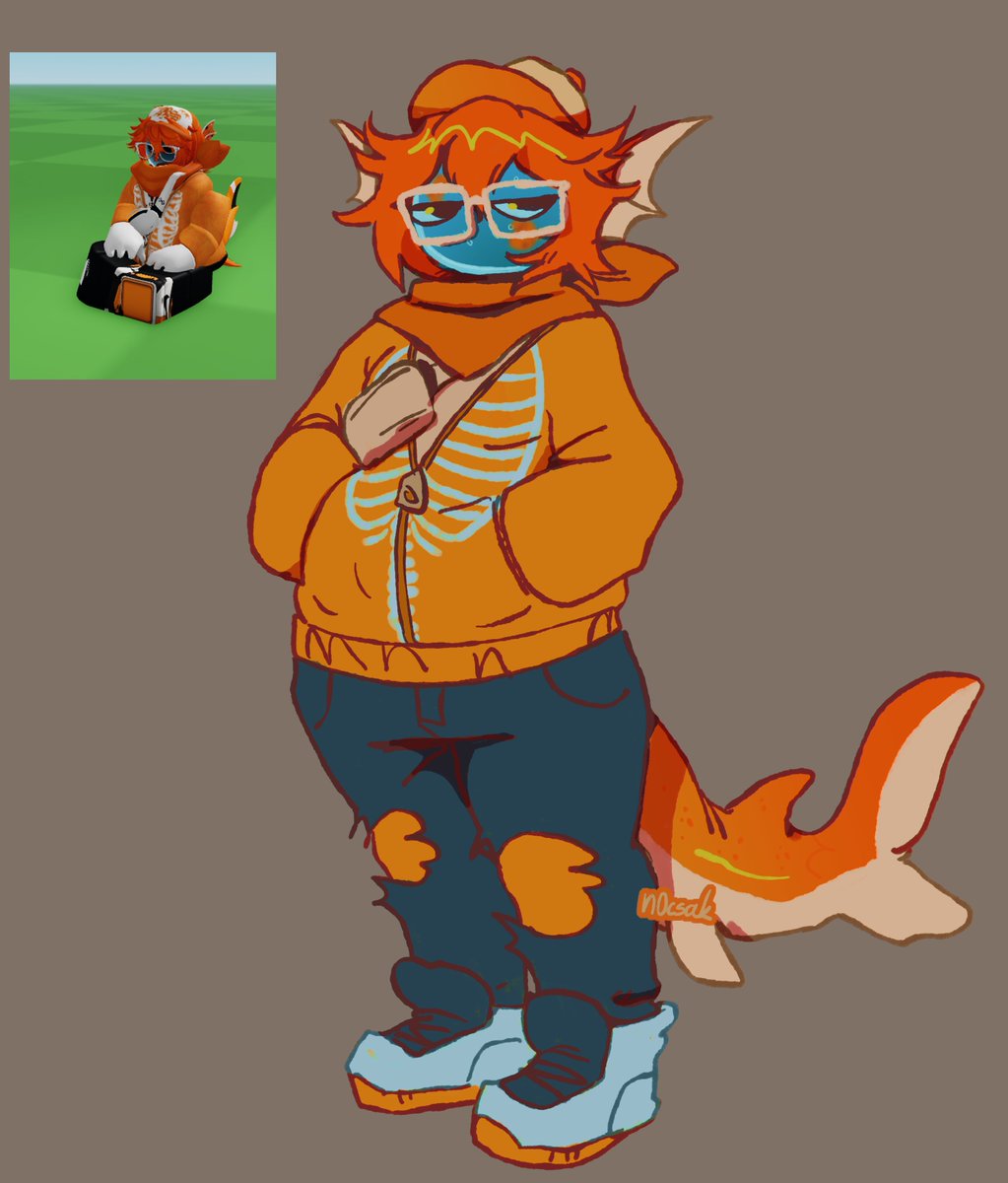 n0csak's tweet image. ngl ive been having fun making some roblox avatars
like this guy lots too