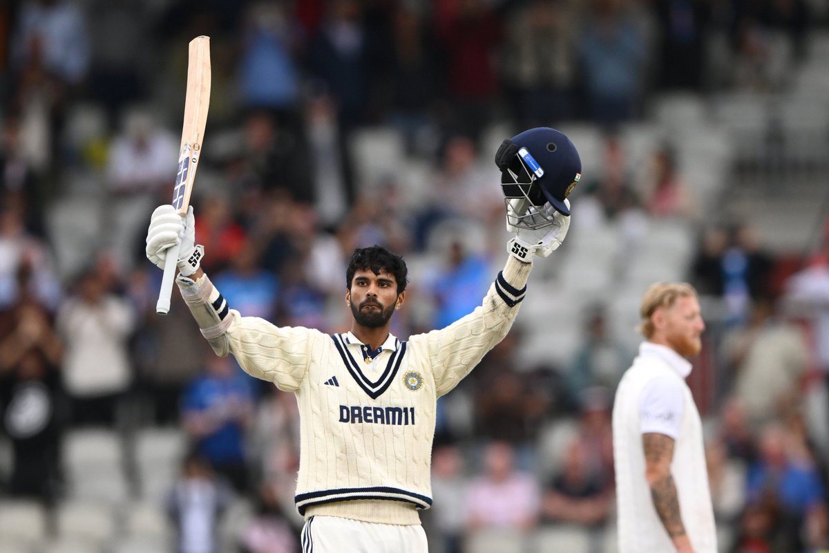 Sivy_Raina3's tweet image. Life is a full circle: from missing out on his maiden Intl ton at Ahmedabad 2021 to getting it at Manchester 4 years later, against the same opponents and series on the line
Washington Sundar is a Test legend in the making for India, you saw it here first