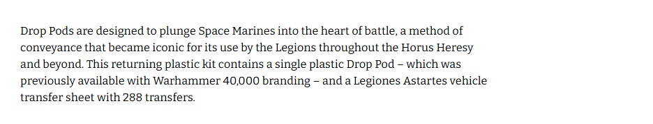 Zedait's tweet image. They really just brought back the OG dropod for Heresy lmao