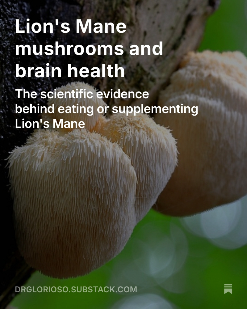 DrGlorioso's tweet image. Lion's Mane mushrooms and brain health
The scientific evidence behind eating or supplementing Lion's Mane
In 2024, a remarkable study was published by Dr. Dean Ornish, which showed that participants with early Alzheimer’s Disease or Mild Cognitive Impairment (MCI) were able to…
