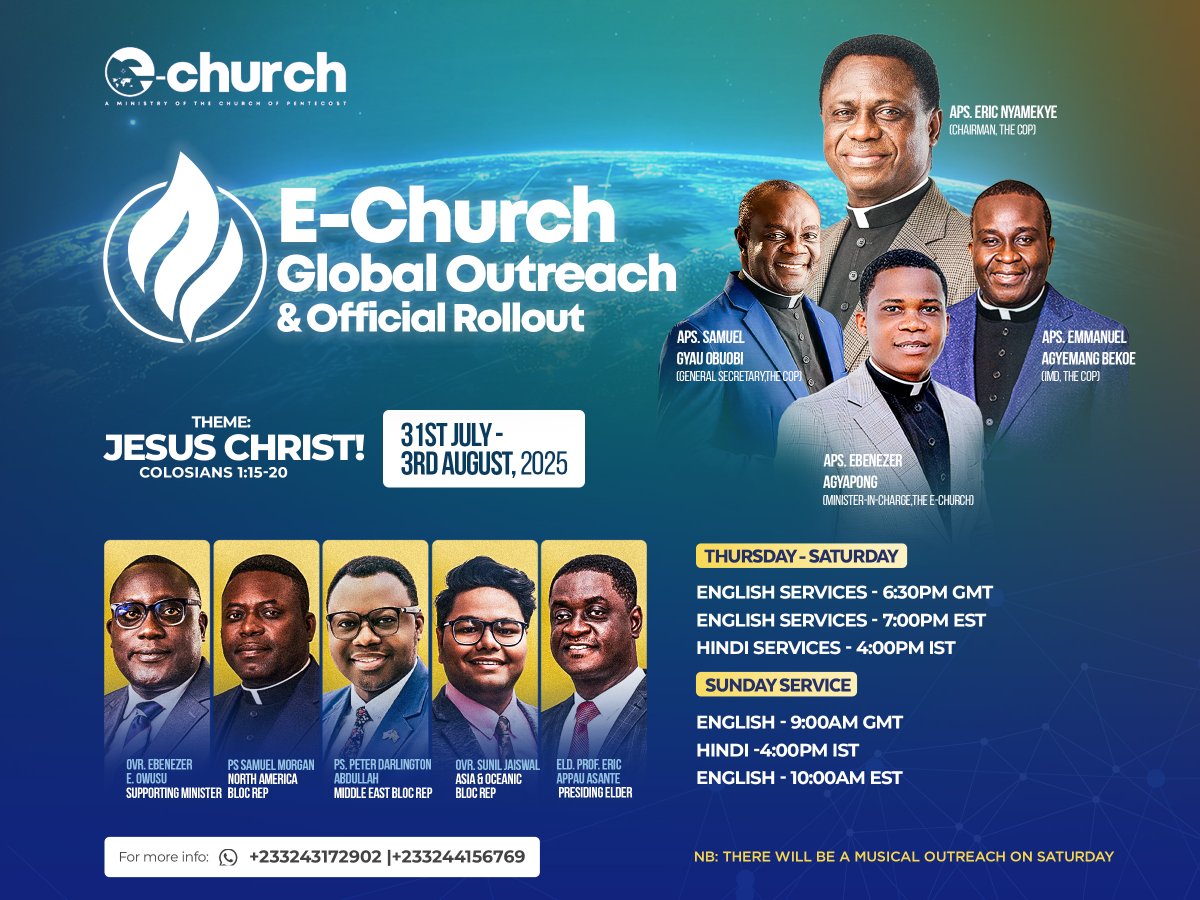 thecophq's tweet image. The CoP E-Church, our borderless ministry, officially launches this week!
Join us online for the Global Outreach & Rollout. 🇬🇧 English: Thurs-Sat at 6:30PM GMT 🇮🇳 Hindi: Thurs-Sat at 4:00PM IST
This is church without walls!
#LiveOutYourCalling | #PossessingTheNations