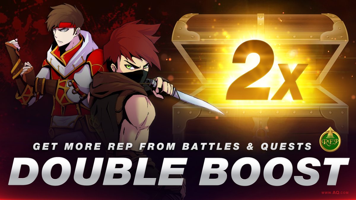 ArtixKrieger's tweet image. Hi heroes! AQW&apos;s 2x Reputation boost is still going strong until end of day today! 
Battle on at aq.com 
#aqw
~Beleen