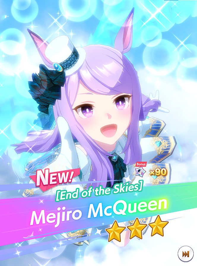 Ridlharr's tweet image. well!! go my horse i guess!! if the game was mobile only i wouldn't play but it's on steam too... so i tried it lol, and got the special mcqueen in 20 pulls. now i just gotta pick her gf and i'll be satisfied