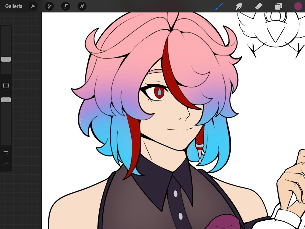 ElysianHeresy's tweet image. Purposely making the purple in her hair a bit more noticeable