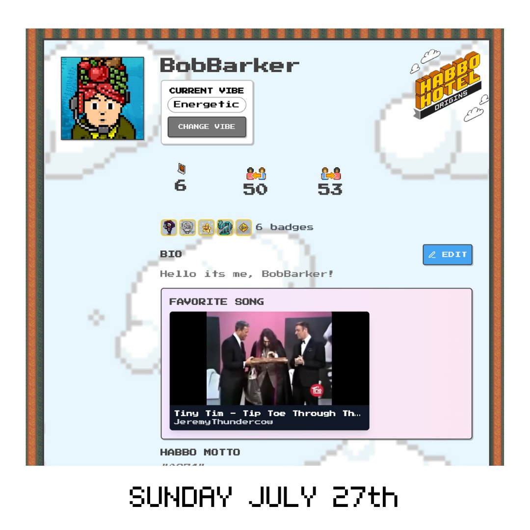bobbarkerHabbo's tweet image. Favorite Songs can now be set on your Habbstagram Profiles! #HabboOrigins #Habbstagram