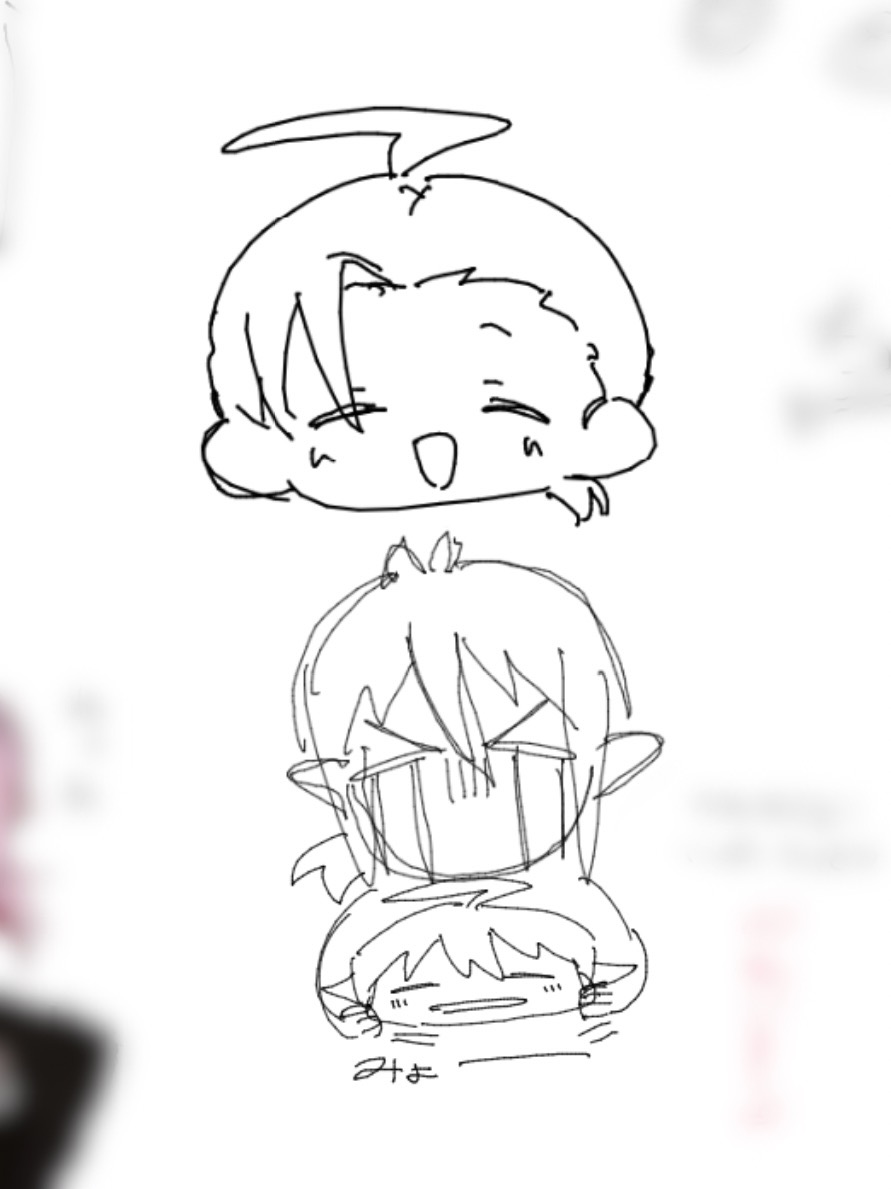 nr_fa_'s tweet image. デフォと端にちまちま描いてた