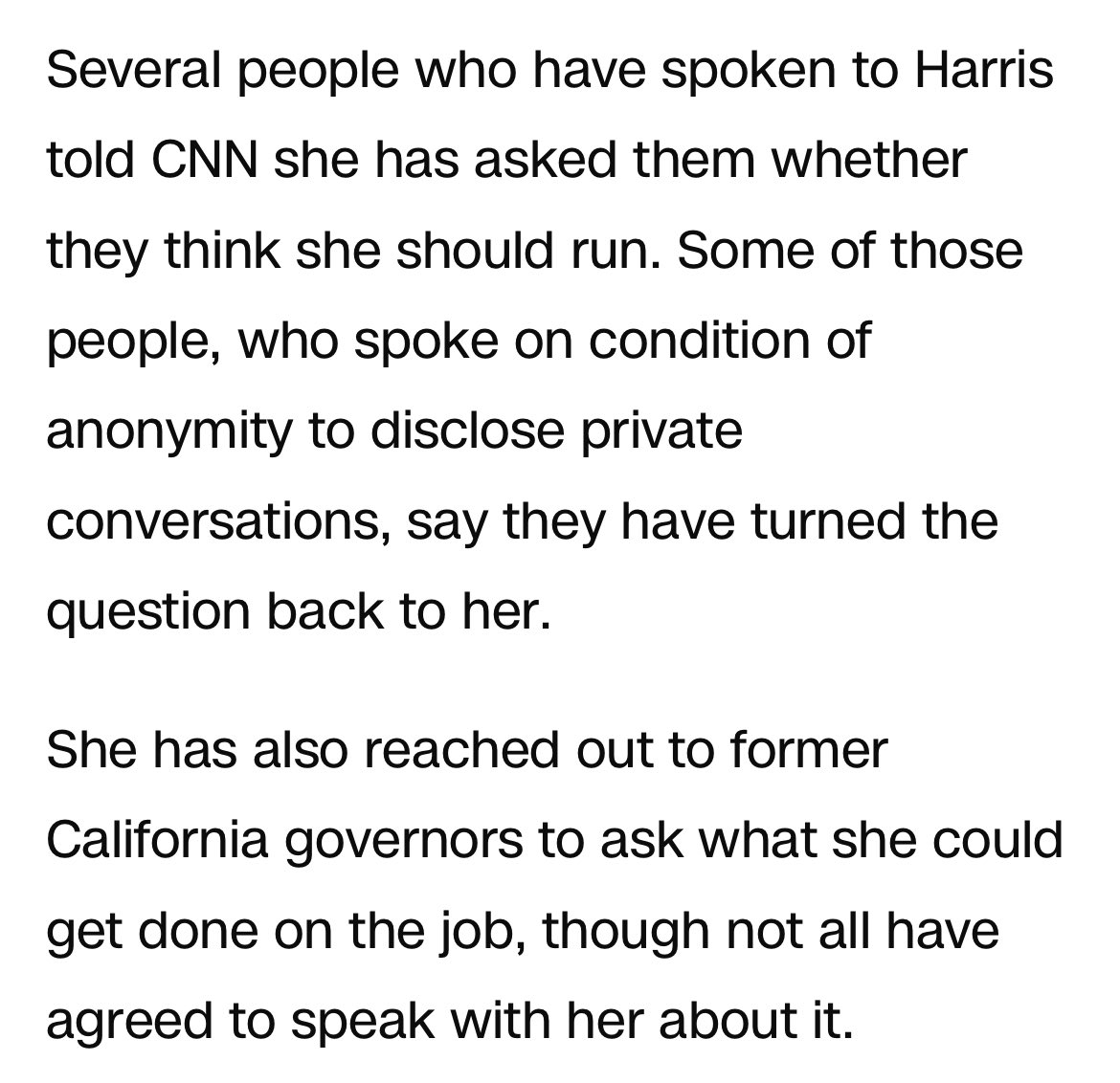 NEW: CNN reports that Kamala Harris is planning a fall book tour for her soon-to-be-published memoir.

But the article mainly explores what a possible governor run could mean for Californians.

🔗 cnn.com/2025/07/27/pol…