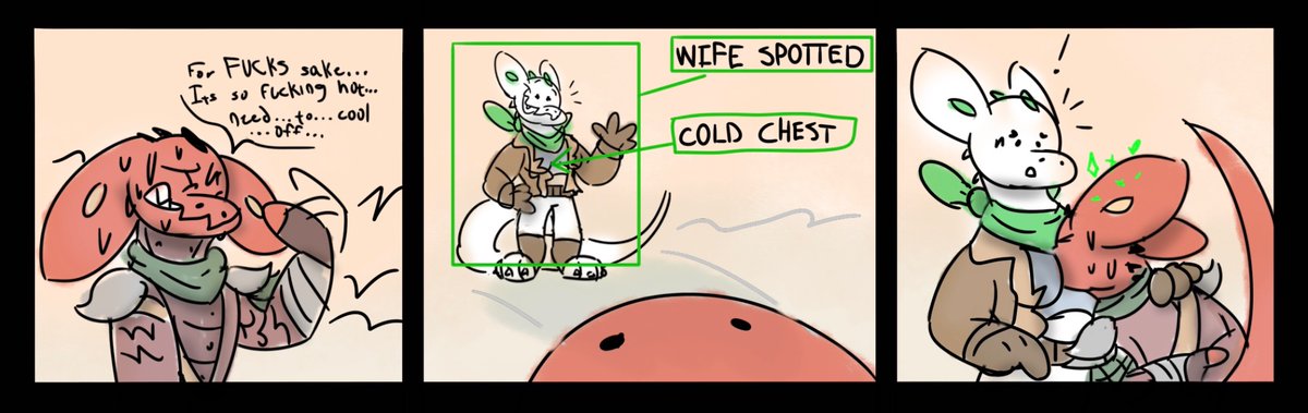 JackTheBunnyUwU's tweet photo. Its important to stay cool in the summer months, good thing Task from #TheUnexpectables has a wife with a bulit in AC unit.
@_Unexpectables_ https://t.co/KhbzXPvVHe