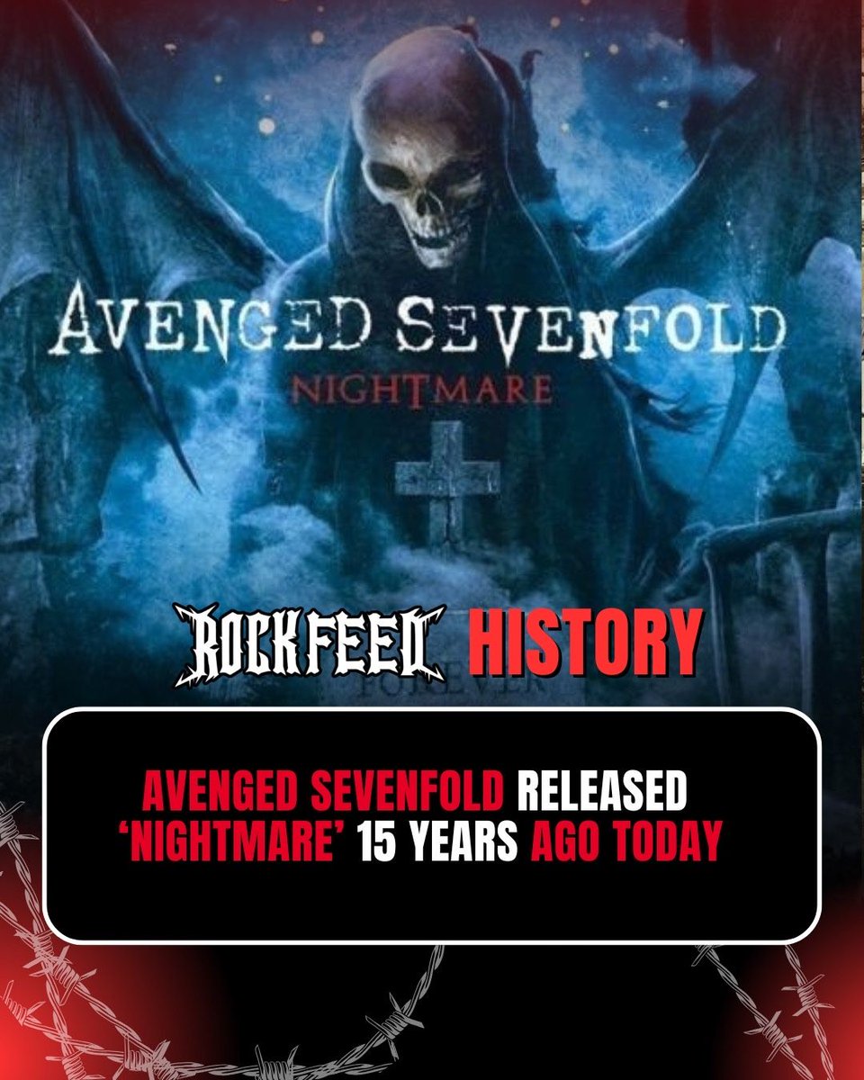 Rock Feed πΈ (@rockfeednet) on Twitter photo Fifteen years ago today, Avenged Sevenfold released Nightmare. Fifteen years ago today, Avenged Sevenfold released Nightmare.