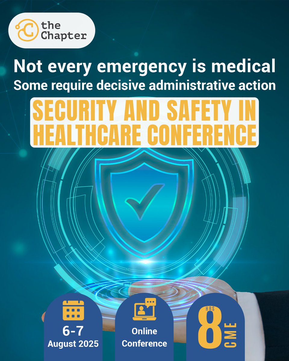 Security and Safety in Healthcare Conference
Do you know what to do in the event of a chemical spill? Or a sudden power outage?

lms.thechapter.academy/courses/Securi…

#health_research  #health_care #دورات_طبية
#cme
#cpd