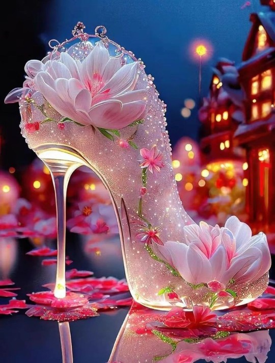 pelletierMario5's tweet image. a beautiful glass shoe with flowers could be Cinderella's