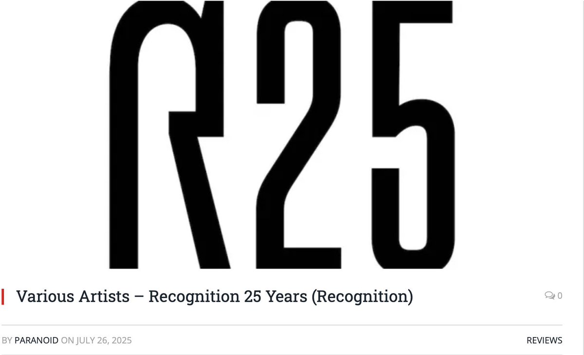 A review of ‘Recognition 25 Years’, from the 🇵🇱 label Recognition. ▲ 
- 
➡ cyclicdefrost.com/2025/07/variou…
-
feat: <a href="/JRecognition/">Jacek Sienkiewicz</a> , Tomas Sroczynski, <a href="/Atom_TM_news/">Atom™</a> , Max Loderbauer, Ricardo Villalobos, Jackname Trouble, <a href="/porosty_/">Bartosz Zaskórski</a>, Robert Piotrowicz, <a href="/jurek_p/">Jurek Przezdziecki</a>...
<a href="/cyclicdefrost/">Cyclic Defrost</a> <a href="/dense_pr/">dense</a>