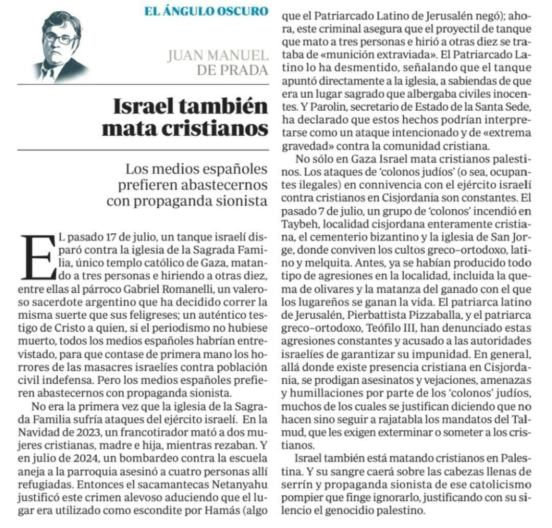JuancaGOtero1's tweet image. "Israel también mata cristianos"
Juan Manuel de Prada